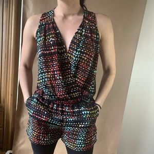 BCBG MAXAZRIA Printed Romper Shorts